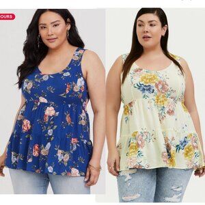 Torrid - Babydoll Challis Tiered Tunic Tank Set of 2 Size 00